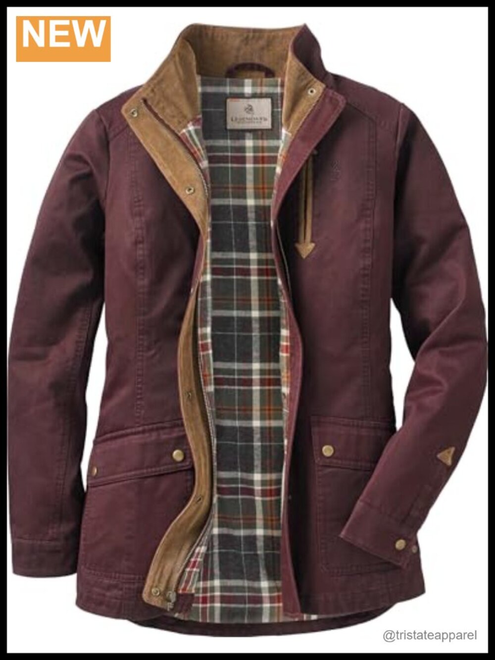 Waxed Cotton Flannel Lined Shirt Jacket Long Sleeve Snap Front Layer